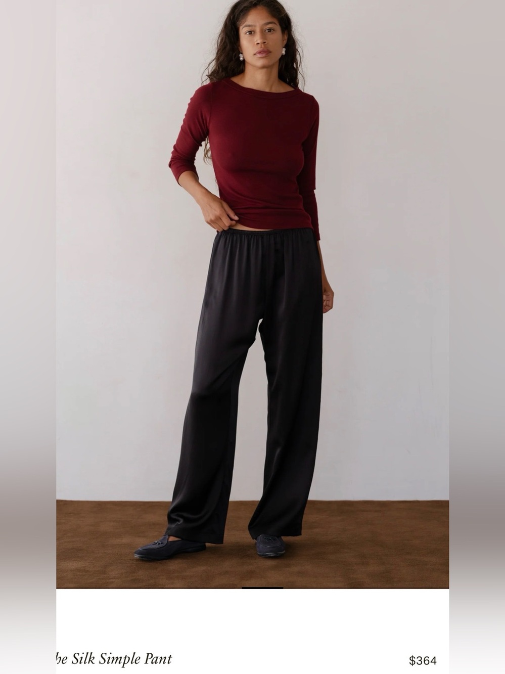 Donni the silk simple pants black medium $365